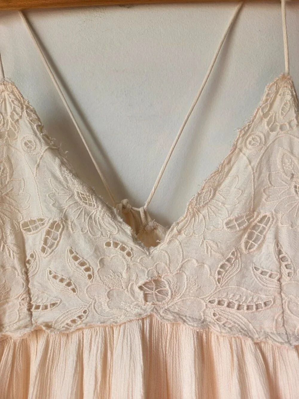 Euc Designer Rapsodia Cream Broderie Anglaise Romantic Maxi Dress Size Xs/S — image 8 of 8